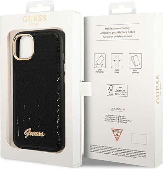 Produktbild Guess GUHCP14MHGCRHK iPhone 14 Plus 6,7" czarny/black hardcase Croco Collection (Apple iPhone 14 Plus)
