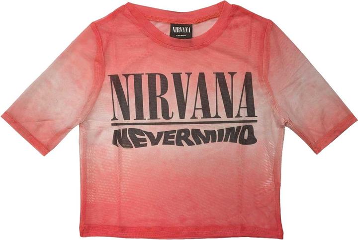 Nirvana Womens/Ladies Nevermind Wavy Mesh Logo Crop Top
