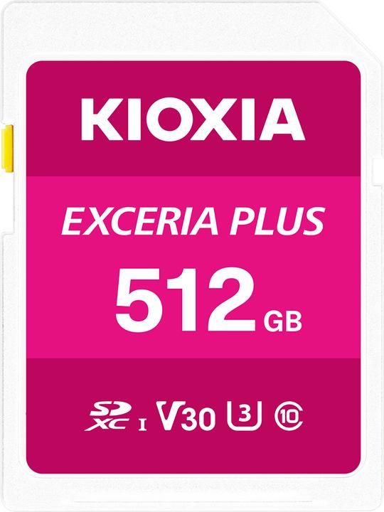 Kioxia 512GB Exceria plus U3 V30 SD Card (512 GB, SDXC, U3, UHS-I)
