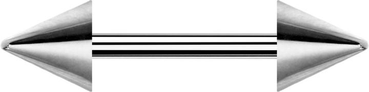 Star Piercing Barbell silber mit zwei Cones (ohne Messing, Titan G23)