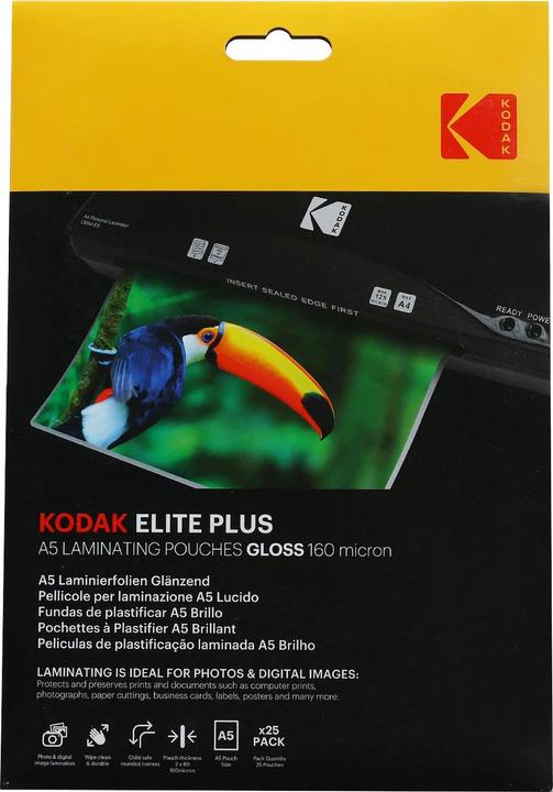 Image du produit Kodak Film de plastification A5 25 pièces, 160 microns, brillant (A5, 25 pièce(s), 160 µm)