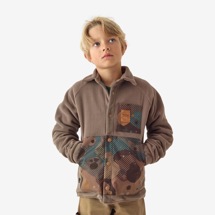 Solognac Überhemd Fleece 500 Kinder braun