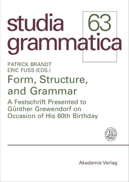 Actual product image Form, Structure, and Grammar (Eric Fuss, Patrick Brandt, 2006)