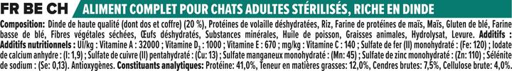 Nährwerte und Zutaten Pro Plan Sterilised (Adult, 1 Stk., 3070 g)