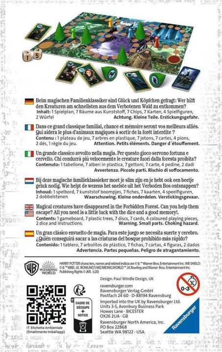 Nutritional values and ingredients Ravensburger Harry Potter Sagaland (German, French, Italian, Dutch)