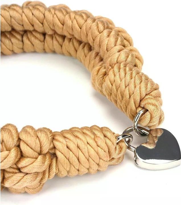 Actual product image Liebe Seele Bound You II Shibari Bondage Rope Neck Cuff with Heart Shape Lock
