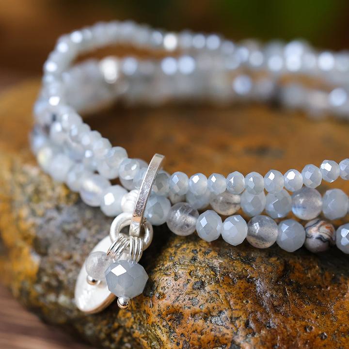 Andreani Armband mit echtem rotem Jaspis (8 cm, Labradorit)