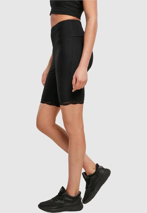 Image du produit Urban Classics Ladies High Waist Rib Lace Hem Cycle Shorts (M)