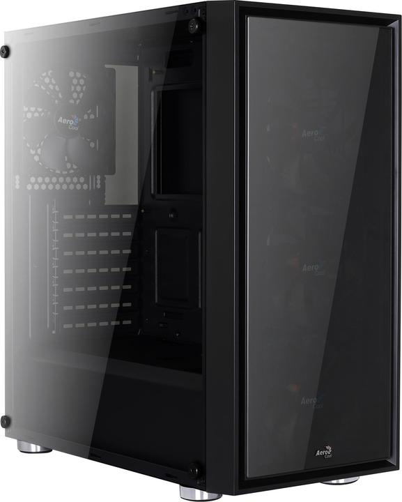 Produktbild AeroCool Quartz Red Midi-Tower - schwarz Window (ATX, mATX, Mini-ITX)