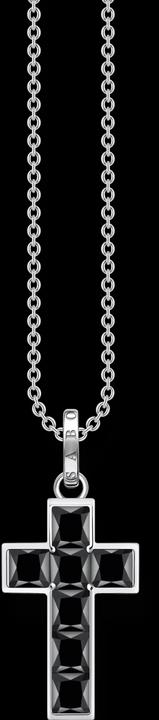 Immagine prodotto Thomas Sabo Collana croce pietre nere argento (Argento 925, 40 - 45 cm)