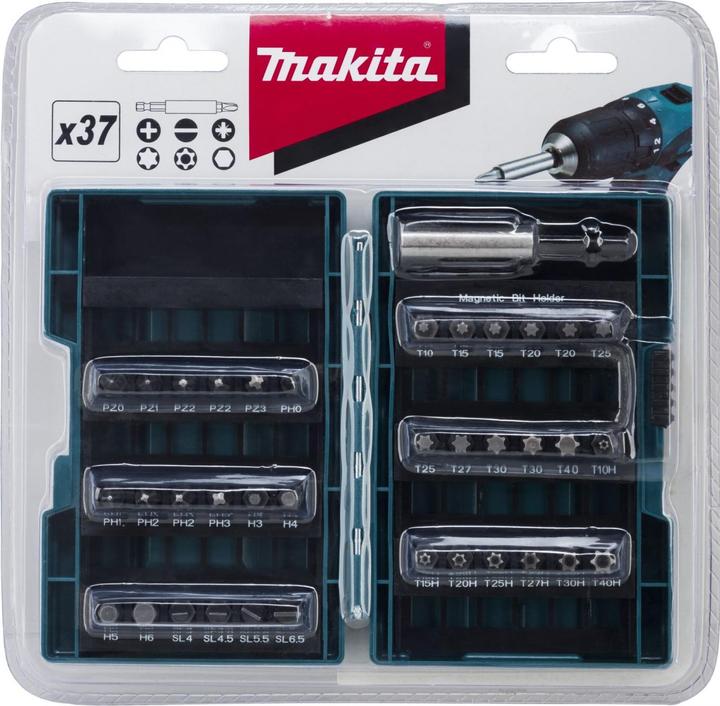 Actual product image Makita BitSet D37194 (4, 4.5, 5.5, 6.5, 27, 40, PH0, PH1, PH3, PZ0, PZ1, PZ3, TX10, 15h, 20H, 25H, 27H, 30H, 40H, H3, H4, H5, H6, PH2, PZ2, TX15, TX20, TX25, TX30)