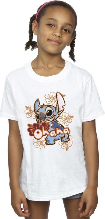 Immagine prodotto Disney Lilo And Stitch Ohana Orange Hibiscus Maglietta Ragazze (140, 146)