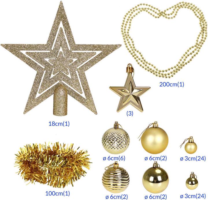 Produktbild Deuba Weihnachtsbaumkugeln (66 -teilig)