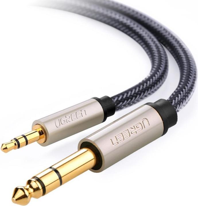 Ugreen AV127 Cavo jack da 3,5 mm per TRS - 2 m (grigio) (2 m, Jack 6,3 mm, Connettore da 3,5 mm (AUX))