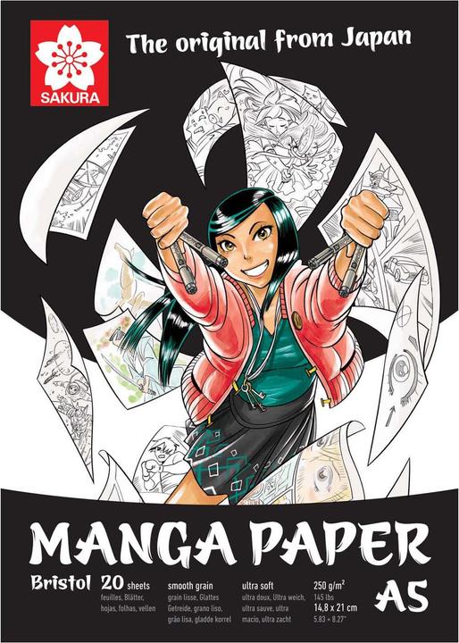 Image du produit Sakura Carton à dessin Manga A5 (A5, Blanc, Couverture rigide)