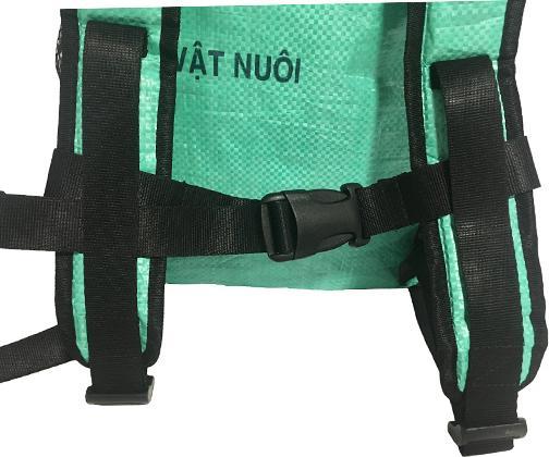 Actual product image Bekos Upcycling - Children's Backpack from Recycled Feed Sacks Frog S (6 l)
