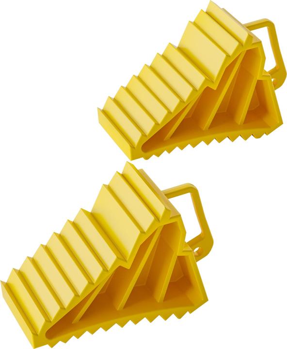 Actual product image Wiltec 2x wheel chocks 166x75x94mm Brake wedge 2t trailer camper brake shoe