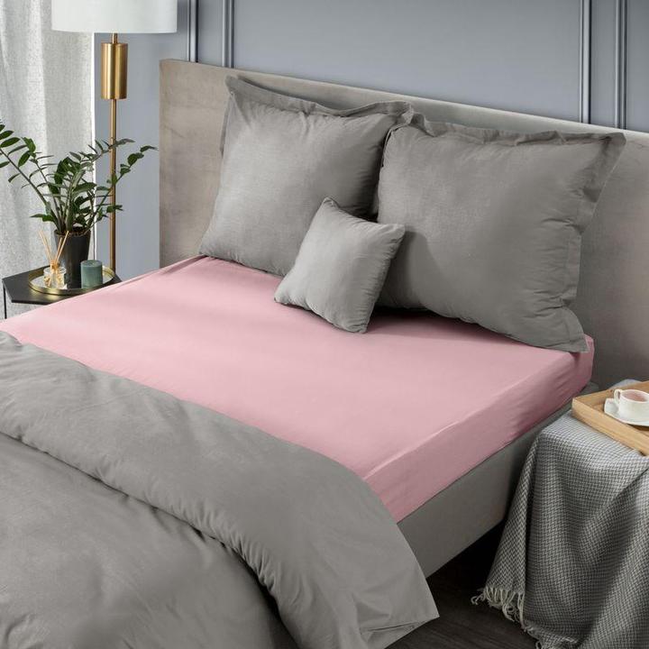 Produktbild Eurofirany DESIGN 91 Cotton sheet with rubber JERSEY, 140X200 + 30CM, 125 g / m2, color: powder pink (140 x 200 cm)
