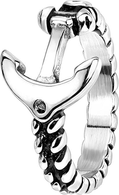 Star Piercing Ring silber Anker und Seil (Chirurgenstahl 316L, ohne Messing)