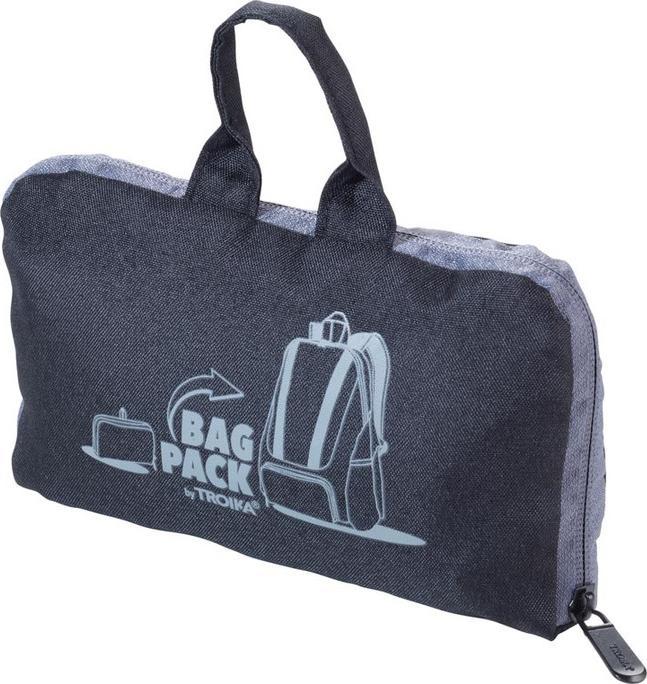 Actual product image Troika BAGPACK Sac à dos pliable, gris/noir (12 l)