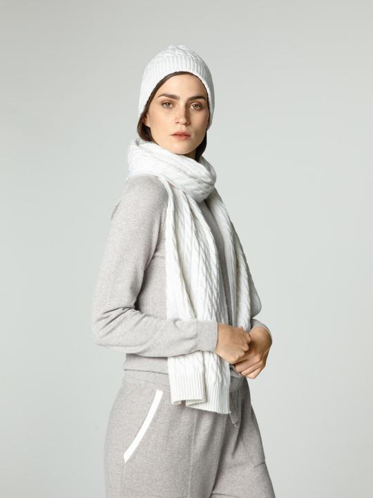 Image du produit Furnari Écharpe tricotée 100% cachemire - Blanc glacé