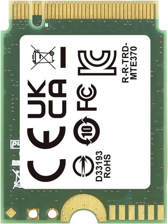 Actual product image Transcend MTE370T 512GB SSD disc M.2 2230, PCIe Gen3 x4 NVMe 1.3 (3D TLC), 2000MB/s R, 1100MB/s W (512 GB, M.2 2230)
