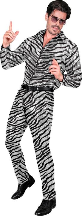 Image du produit Widmann Pantalon homme zèbre à paillettes noir/argenté (M)