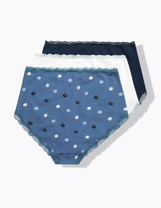 Produktbild Ulla Popken Maxislips, 3er-Pack, Spitzenkanten (50, 52)
