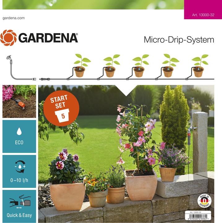 Produktbild Gardena Start Set Pflanztöpfe S (Tropfbewässerung Set)