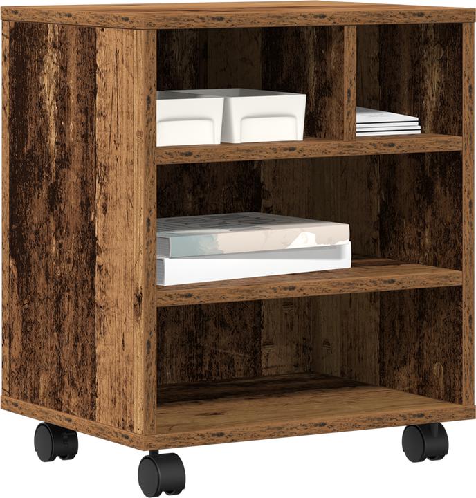 Produktbild VidaXL Druckerständer mit Rollen Alte Holz 41x32x48 cm