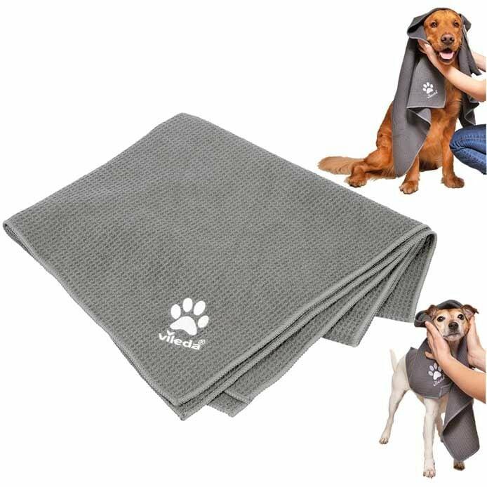 Immagine prodotto Vileda Asciugamano in microfibra Pet Pro M (grigio, taglia M, 45 x 70 cm) (Gatto, Cane)
