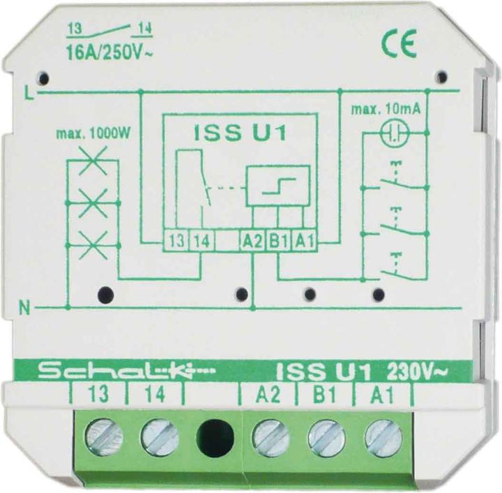 Productafbeelding Schalk SCHAL ISS U1 Impulsschakelaar 230V AC, 1 maakcontact 16A (inbouw)