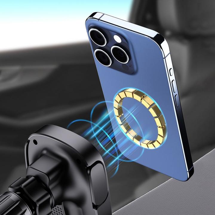 Actual product image Dudao FW11 car phone holder with 15W inductive charger for air vent / Cockpit - black