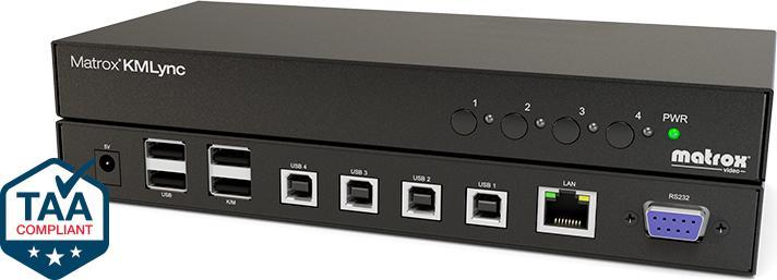 Image du produit Matrox KMLync 4-port USB keyboard and mouse switch power supply and power cord included