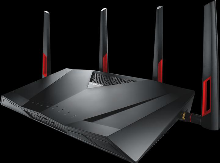 Actual product image ASUS DSL-AC88U wireless router Gigabit Ethernet Dual-band ( / ) Black, Red