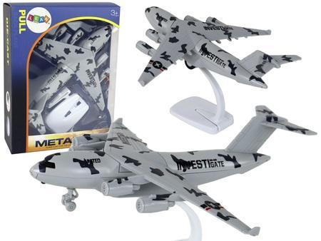 Lean Toys Moro United Militärflugzeugfigur HW-605 grau