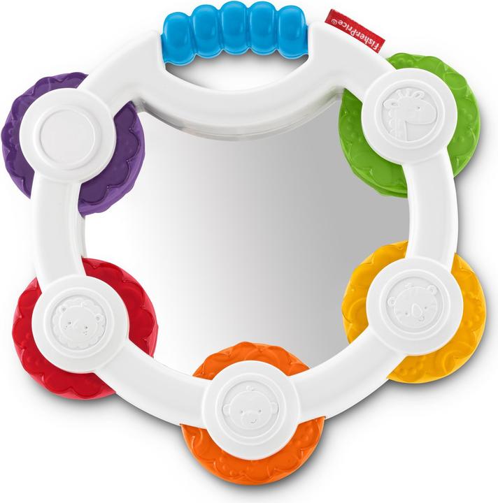 Image du produit Fisher-Price Mon Premier Tambourin - Jouet d'éveil - 3 mois et + (Français, Italien, Anglais, Espagnol, Finlandais, Néerlandais, Grec, Allemand)