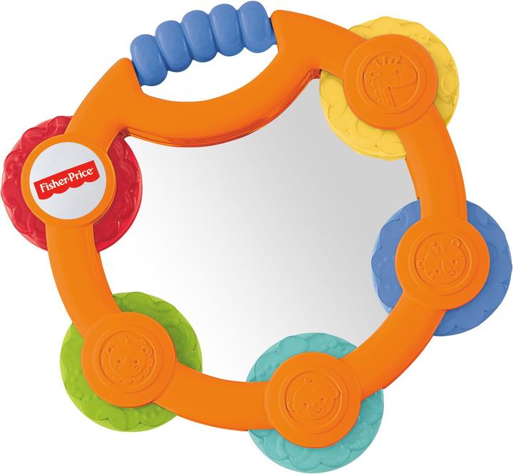 Image du produit Fisher-Price Mon Premier Tambourin - Jouet d'éveil - 3 mois et + (Français, Italien, Anglais, Espagnol, Finlandais, Néerlandais, Grec, Allemand)