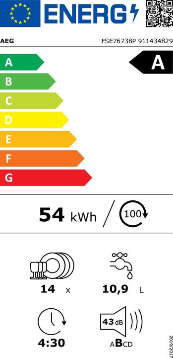 Energie-Label AEG VAATWASSER FSE76738P