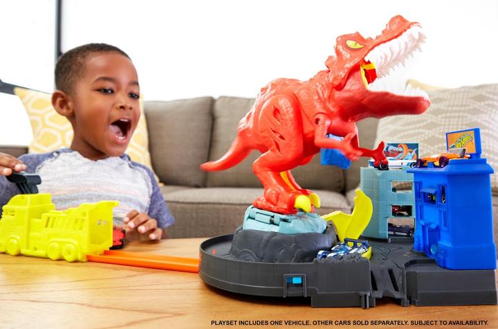 Image du produit Hot Wheels City T-Rex En Furie - Coffret Petites Voitures - 5 ans et +