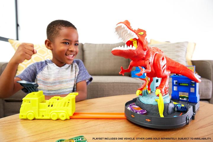 Image du produit Hot Wheels City T-Rex En Furie - Coffret Petites Voitures - 5 ans et +