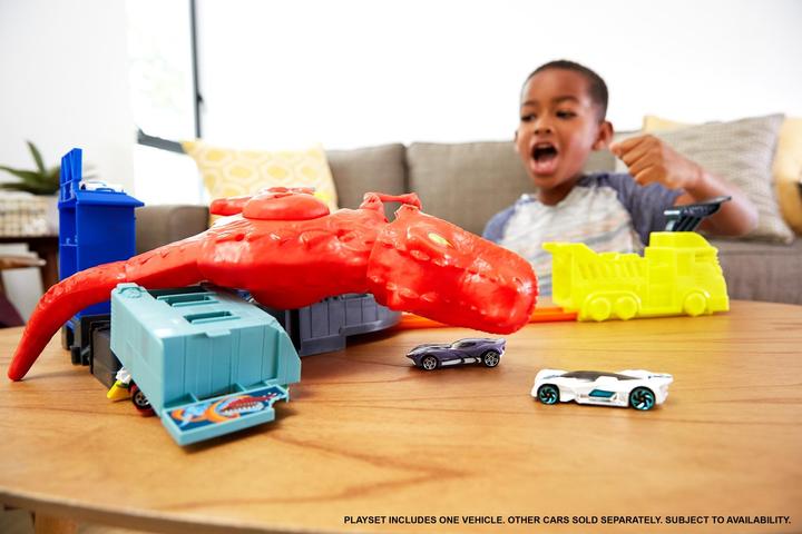 Image du produit Hot Wheels City T-Rex En Furie - Coffret Petites Voitures - 5 ans et +