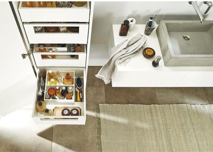 Blum Space Tower Legrabox pure mit Reling TK 40kg NL500mm KB 600mm Oriongrau