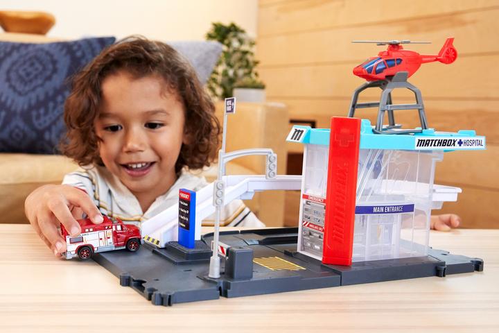 Actual product image Matchbox ACTION DRIVERS Helicopter Rescue Playset
