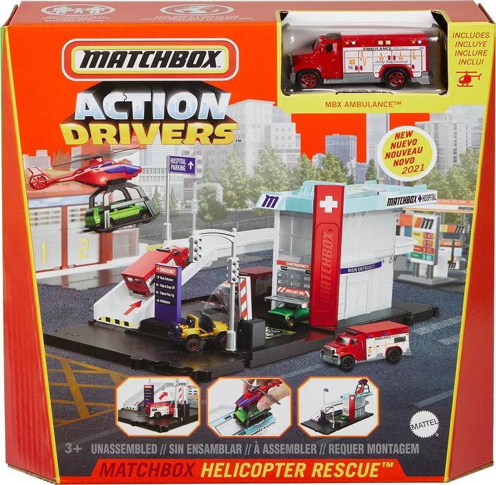Actual product image Matchbox ACTION DRIVERS Helicopter Rescue Playset