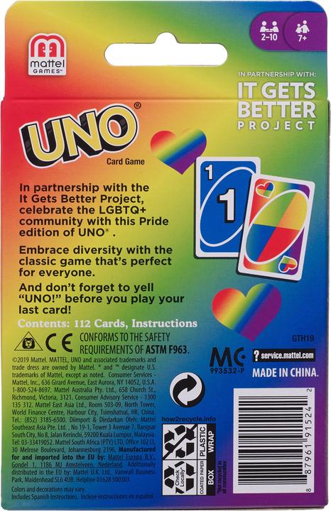 Produktbild Mattel Games UNO Play with Pride (Englisch, Deutsch, Französisch, Italienisch)