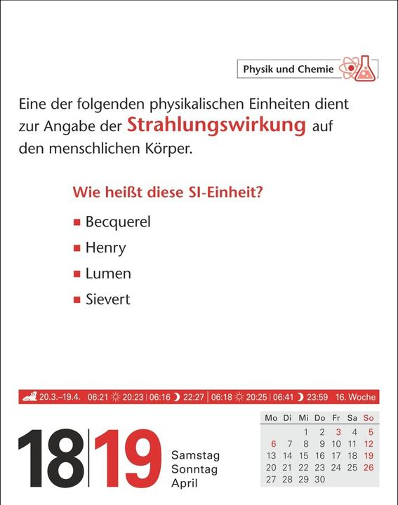 Actual product image Harenberg Duden Allgemeinbildung Tagesabreisskalender 2026 - Wissen und Quizzen (11 x 14 cm, German)