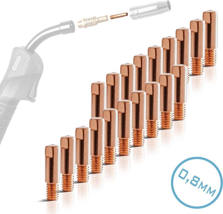 Produktbild Stahlwerk Stromdüsen AK15 MB15 Kontaktdüsen M6x25 0,8 mm MIG MAG Verschleissteile