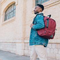 Actual product image backpack casual, dark red