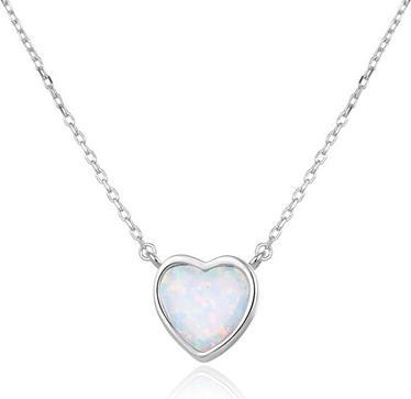 Beneto Romantic silver necklace with synthetic opal AGS817 / 45L (L)